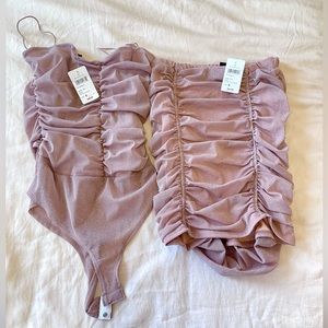 New w tags WINDSOR STORE Sparkly glittery Bodysuit with Matching skirt